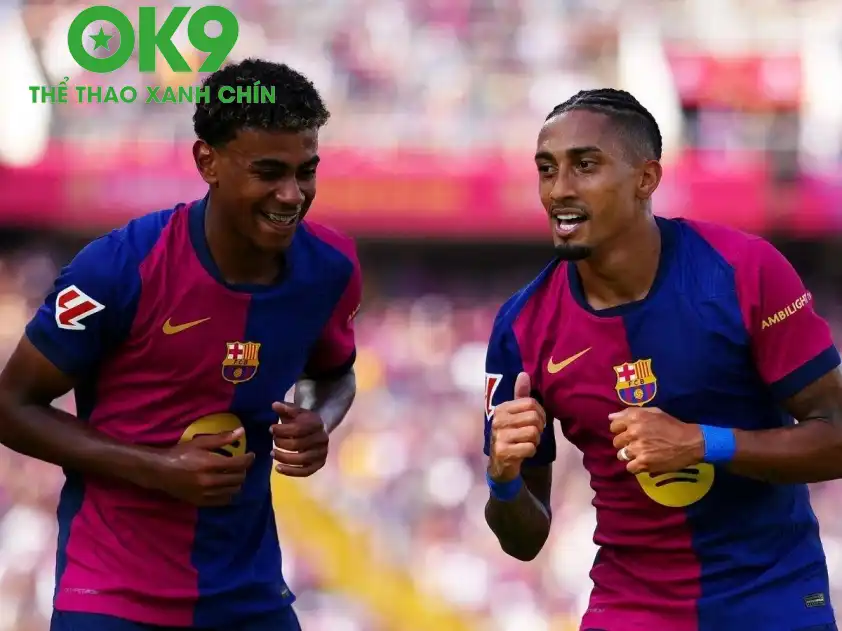 Với sự thiếu vắng của Lewadowski, Yamal và Raphinha sẽ mang trọng trách gánh vác hàng công của Barca ở thời điểm hiện tại (Ảnh: Goal) Với sự thiếu vắng của Lewadowski, Yamal và Raphinha sẽ mang trọng trách gánh vác hàng công của Barca ở thời điểm hiện tại (Ảnh: Goal)